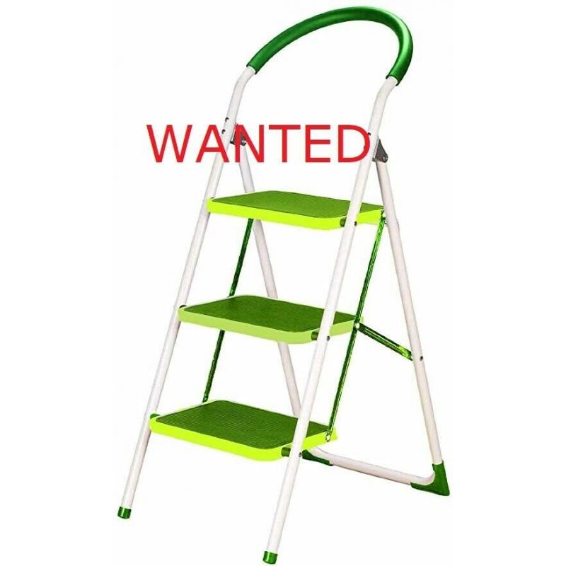 ...WANTED...A HOME LADDER -- 2 OR 3 (PREFERABLY) STEPS LADDER IF FREE or little ?