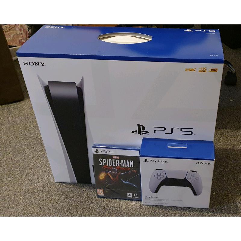 Playstation 5 Disc Etn + Extra Controller + Spider-Man Miles Morales