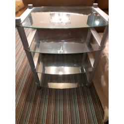 Glass 4 shelf unit