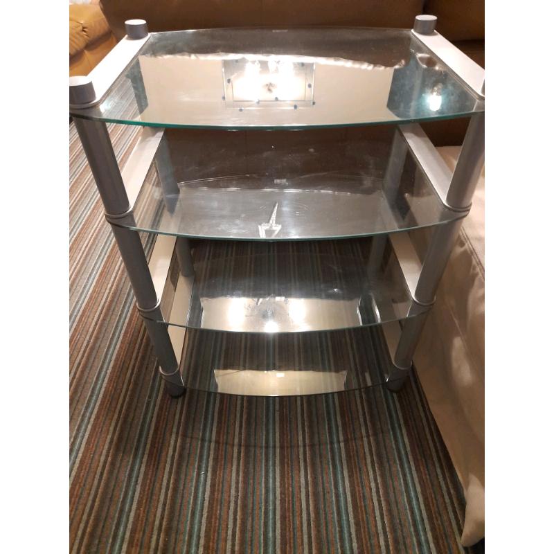 Glass 4 shelf unit