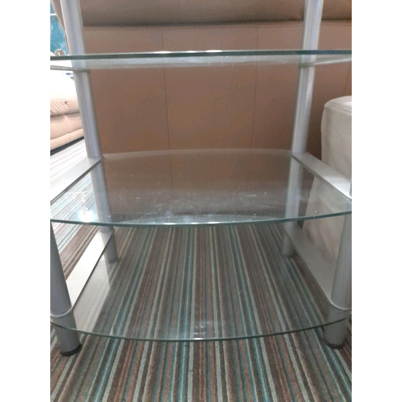 Glass 4 shelf unit