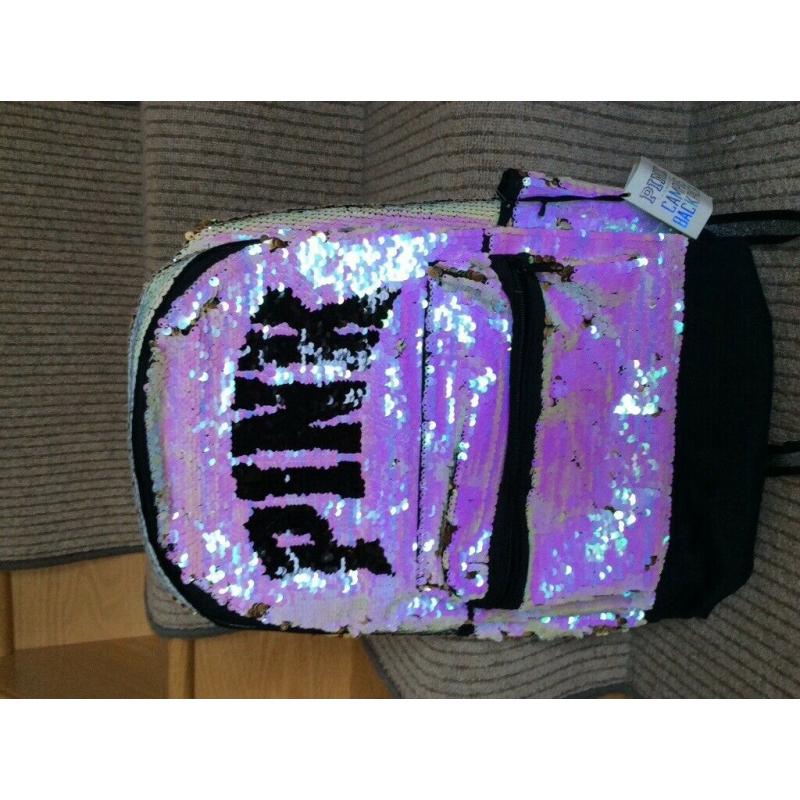 Victoria Secret Pink Sequin Rucksack Backpack