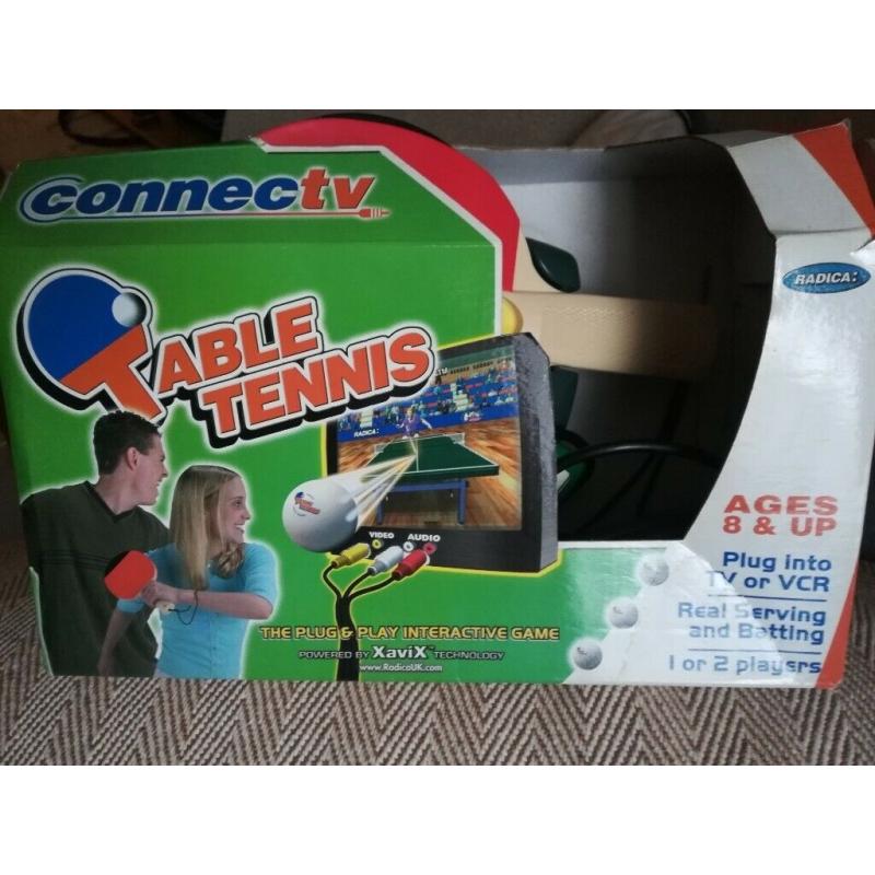 REDUCED table tennis plug & play interactive TV game by XaviX for 1 or 2 players