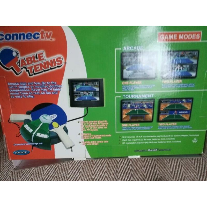 REDUCED table tennis plug & play interactive TV game by XaviX for 1 or 2 players