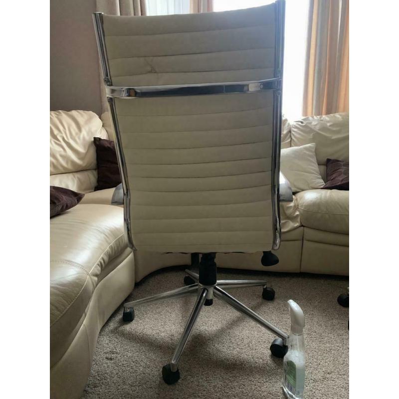 Cream Leather Office Chairs
