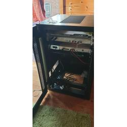 Server cabinet with cisco router and openreach switch