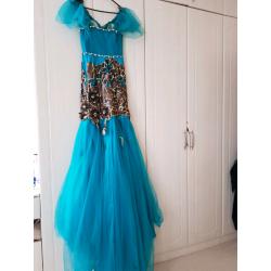 Turquoise stunning gown for sale, size 8