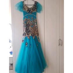 Turquoise stunning gown for sale, size 8
