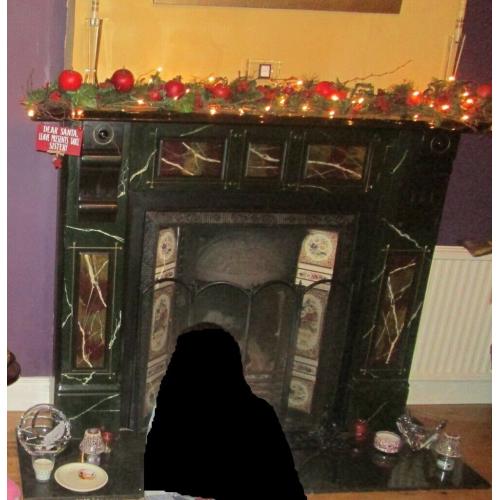 Antique Marbleized Slate Fireplace