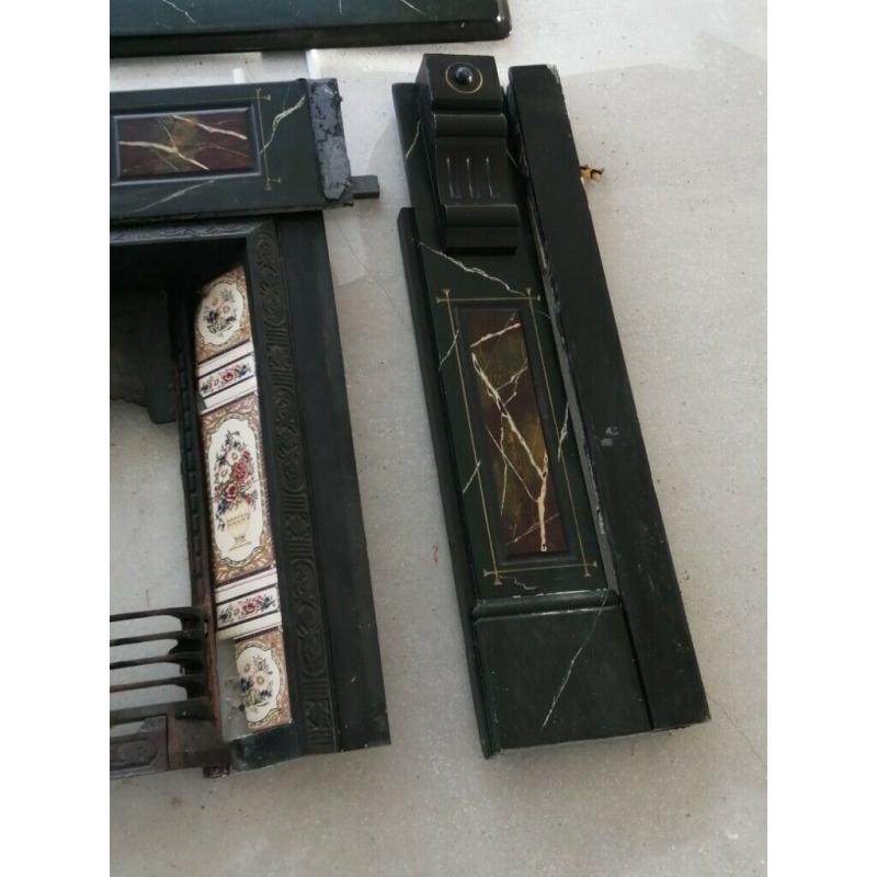 Antique Marbleized Slate Fireplace