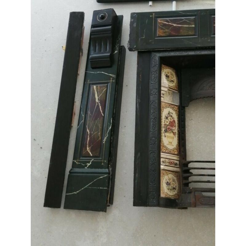 Antique Marbleized Slate Fireplace