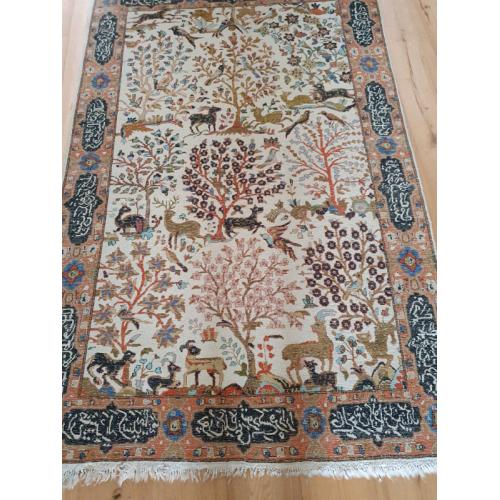 Kashmir hand woven rug antique