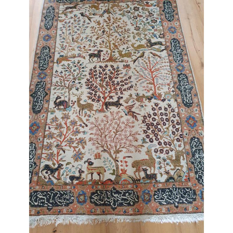 Kashmir hand woven rug antique