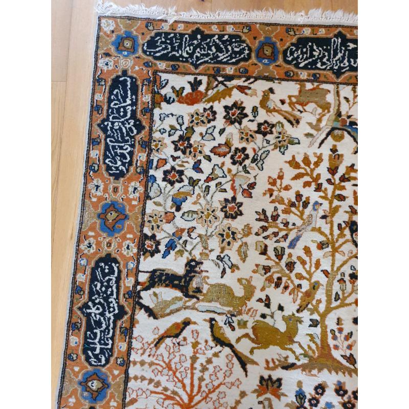 Kashmir hand woven rug antique