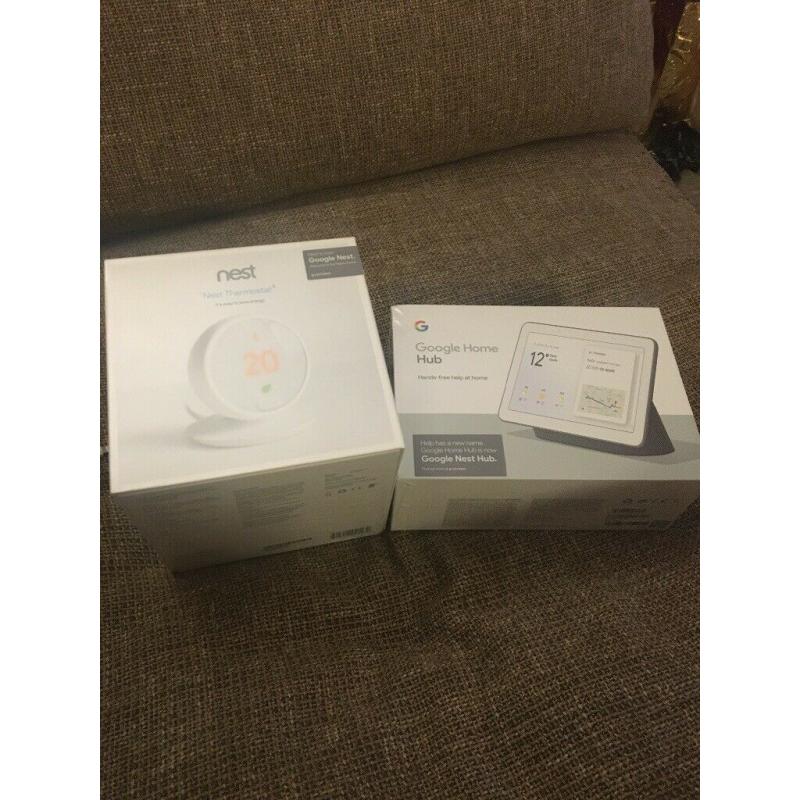 Google Nest Hub and Thermostat E