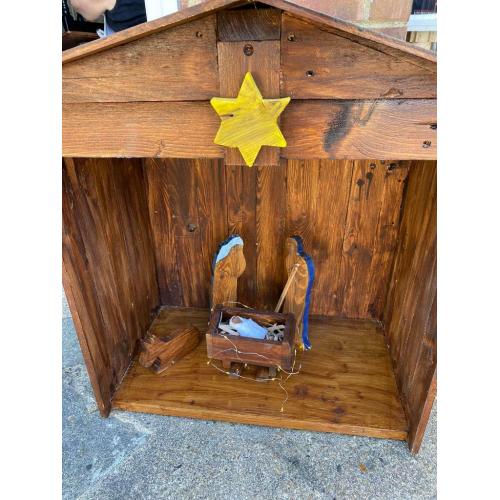 Handmade large nativity scene