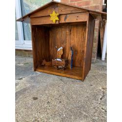 Handmade large nativity scene