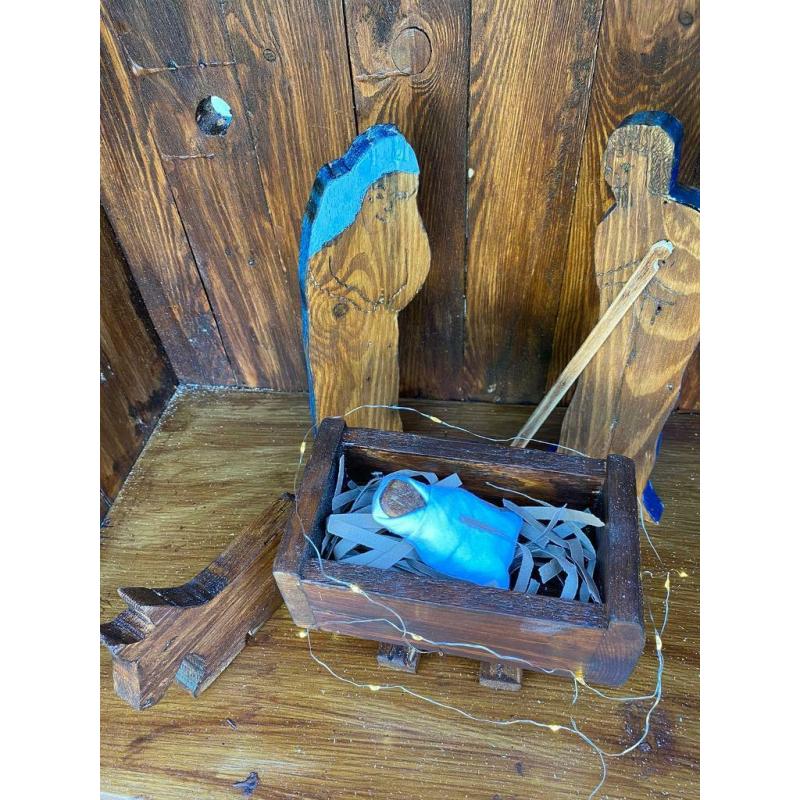 Handmade large nativity scene