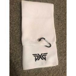 PXG WAFFLE GOLF BAG TOWEL IN WHITE .. BRAND NEW IN PACKAGING
