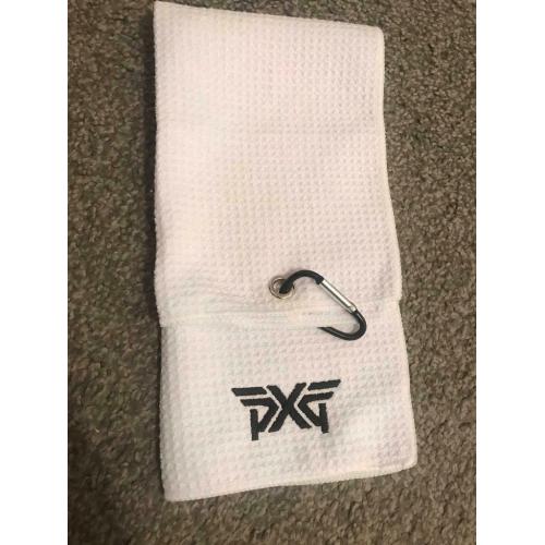 PXG WAFFLE GOLF BAG TOWEL IN WHITE .. BRAND NEW IN PACKAGING