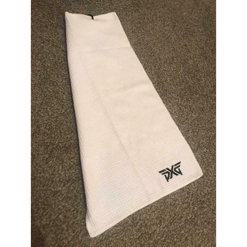 PXG WAFFLE GOLF BAG TOWEL IN WHITE .. BRAND NEW IN PACKAGING