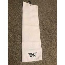 PXG WAFFLE GOLF BAG TOWEL IN WHITE .. BRAND NEW IN PACKAGING