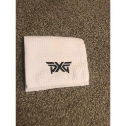 PXG WAFFLE GOLF BAG TOWEL IN WHITE .. BRAND NEW IN PACKAGING