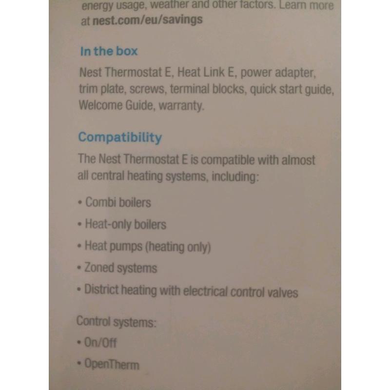 Nest thermostat e & heat link e brand new sealed