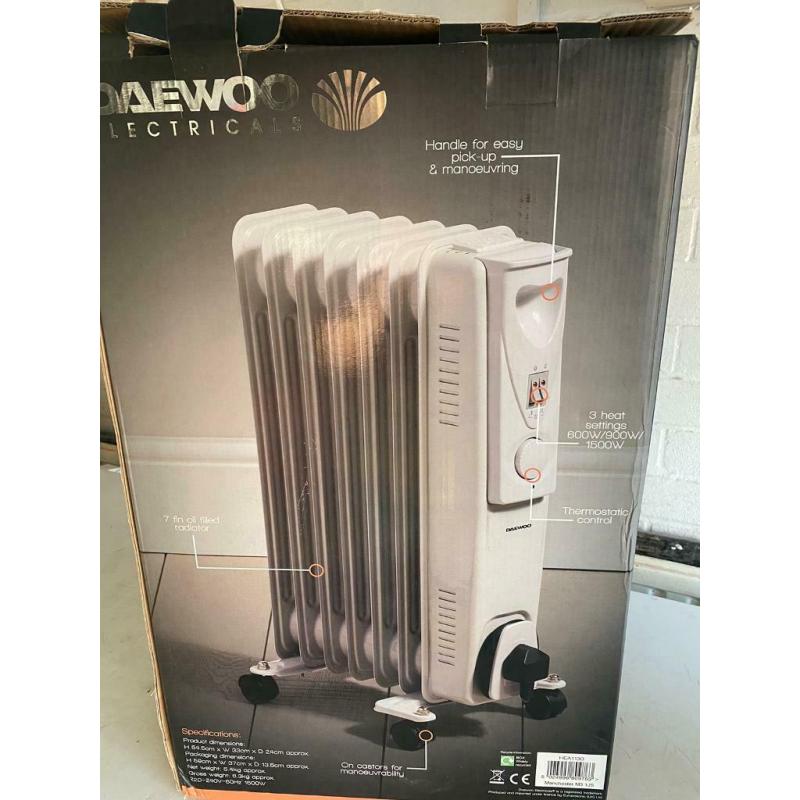 Daewoo electric heater 1500 w