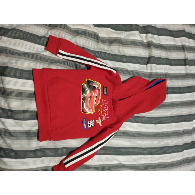 Lighting mcqueen Disney Pixar hoody top size age 3