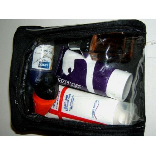 JOB LOT 90 BLACK WASH BAG PURSE CLEAR WINDOW DOUBLE ZIP ZIPPER MAKE UP TRAVEL TOILETRIES UK