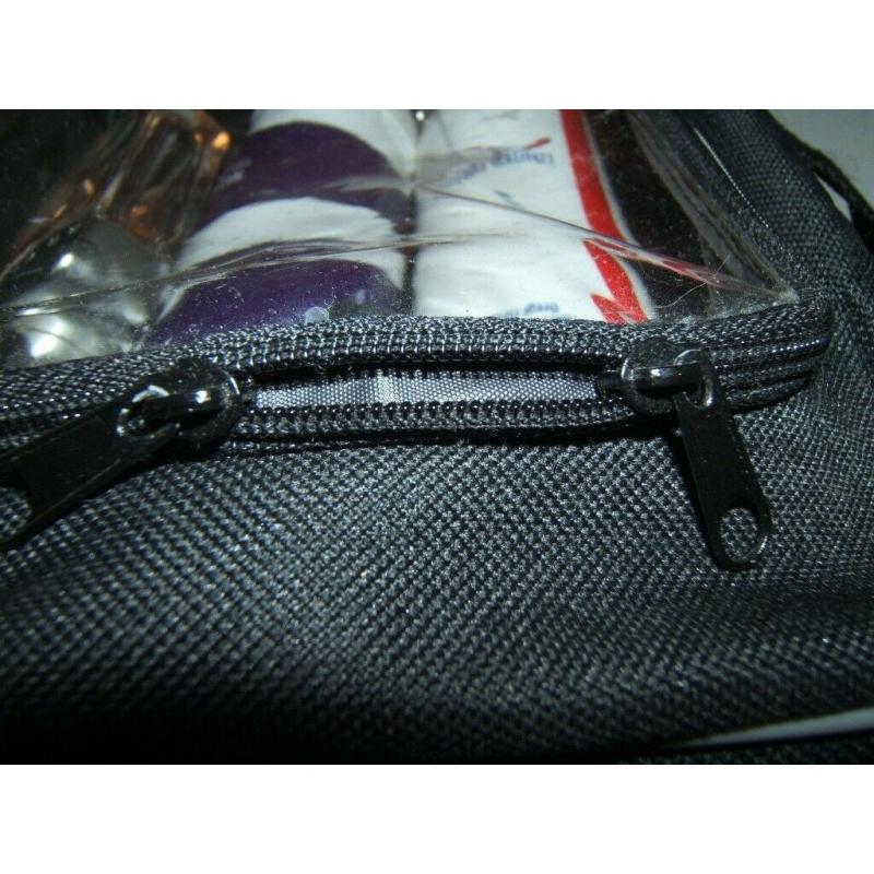 JOB LOT 90 BLACK WASH BAG PURSE CLEAR WINDOW DOUBLE ZIP ZIPPER MAKE UP TRAVEL TOILETRIES UK