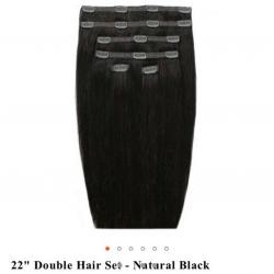 Beauty Works 22? Double Set Clip In Extensions in ?Natural Black?