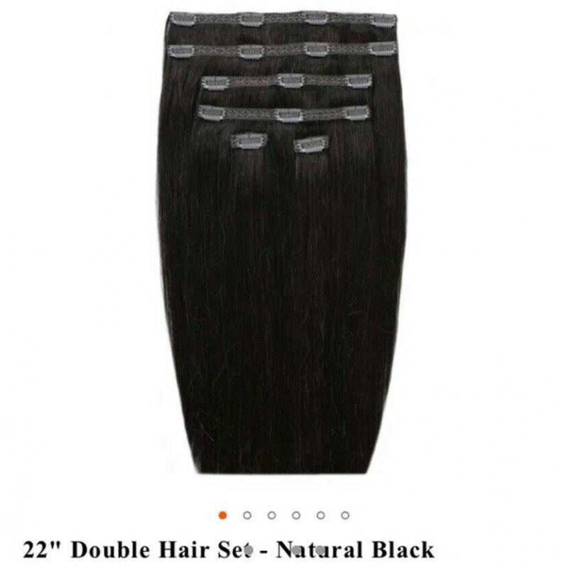 Beauty Works 22? Double Set Clip In Extensions in ?Natural Black?