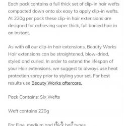 Beauty Works 22? Double Set Clip In Extensions in ?Natural Black?