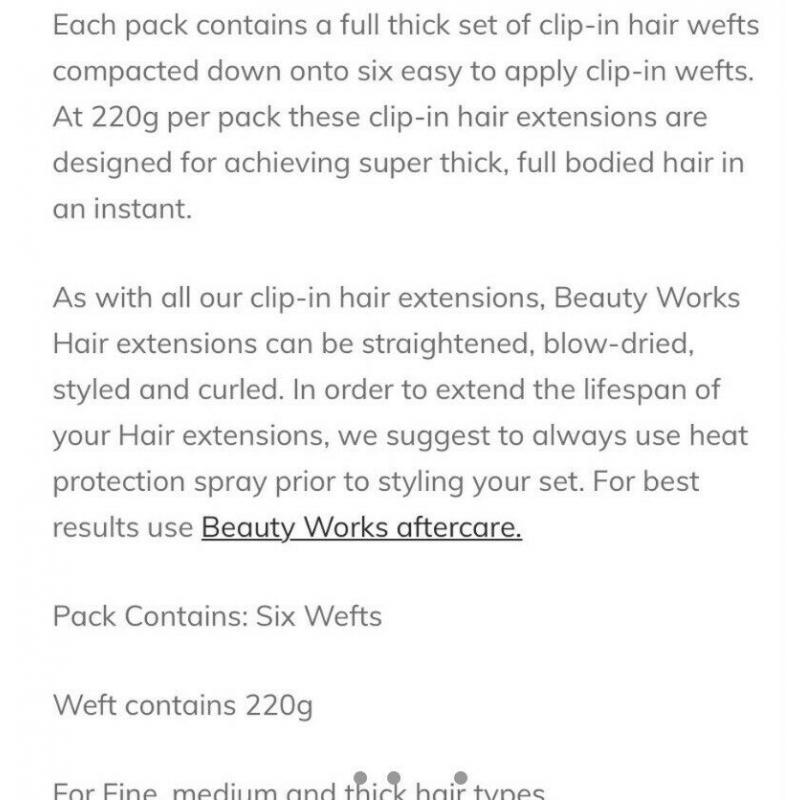 Beauty Works 22? Double Set Clip In Extensions in ?Natural Black?