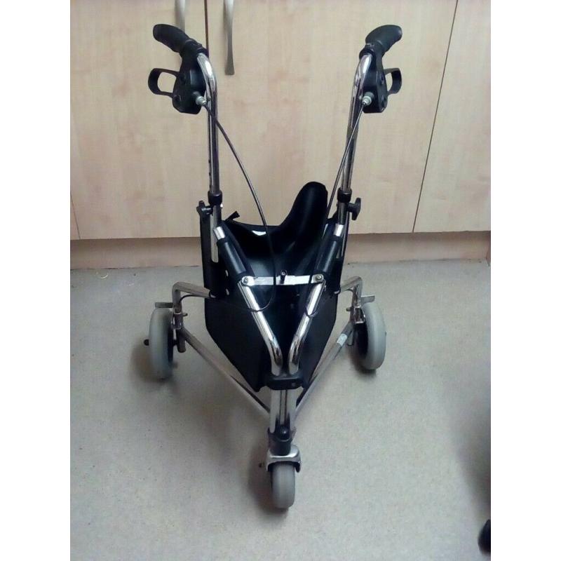 three-wheeled rollator , ,practically new,with bag