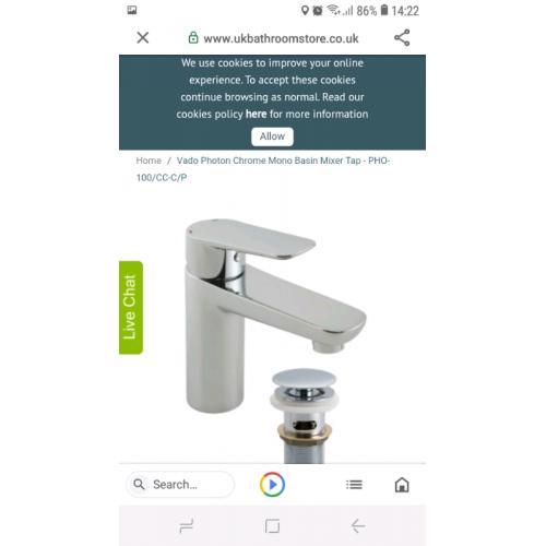 Vado photon chrome mono basin mixer tap.