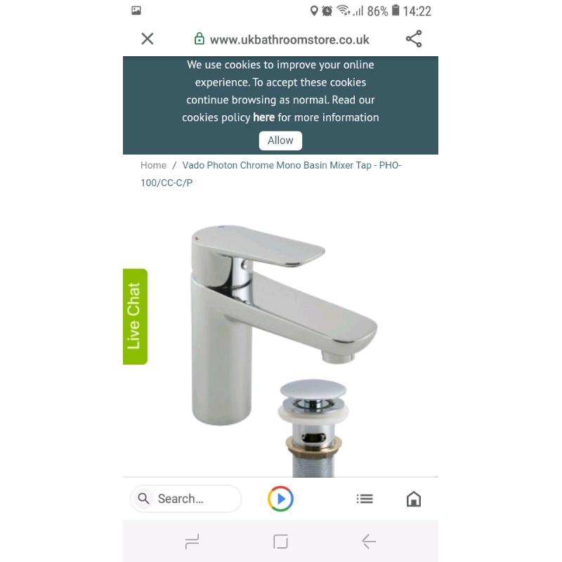 Vado photon chrome mono basin mixer tap.