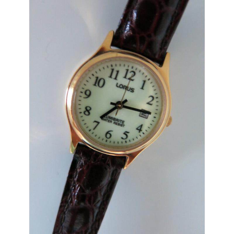 Lorus Lumibrite Ladies Gold Tone Watch VGC... including a new battery