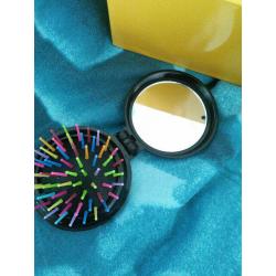 COMPACT MIRROR AND HAIRBRUSH