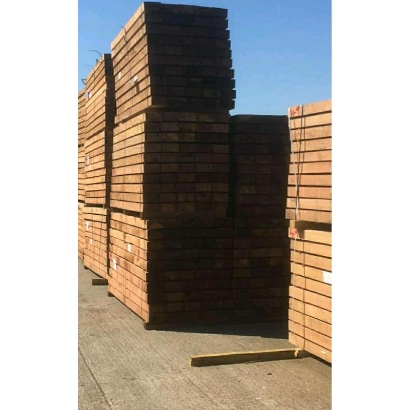Brown Hardwood Sleepers pressure treated