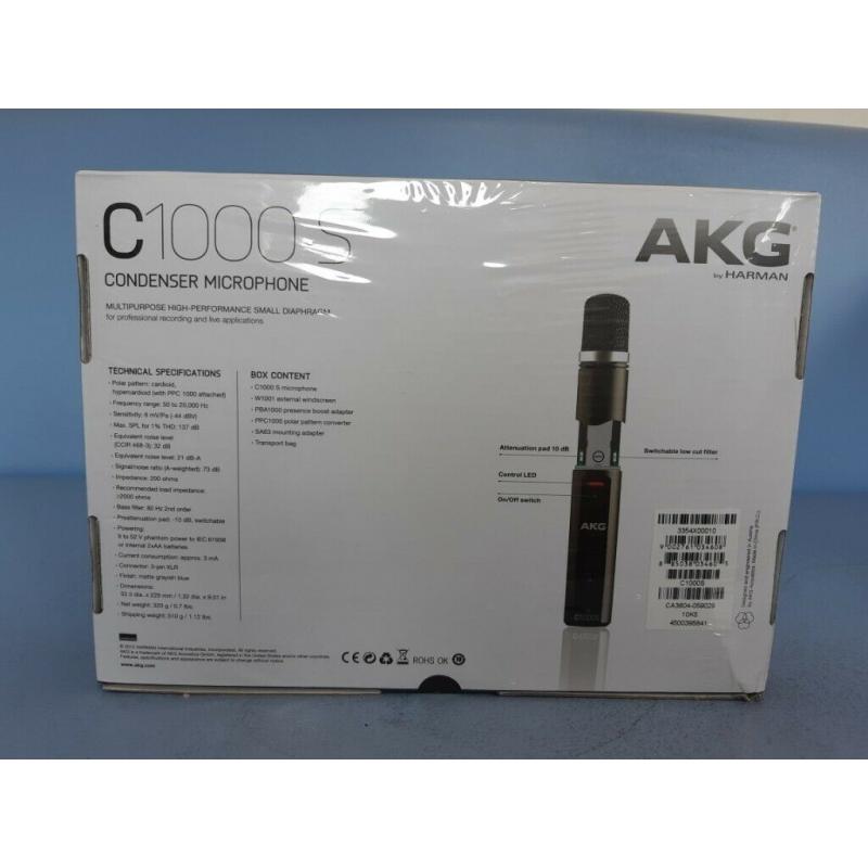 AKG C1000S Small-Diaphragm Condenser Microphone (New) + Chord 6M Profe
