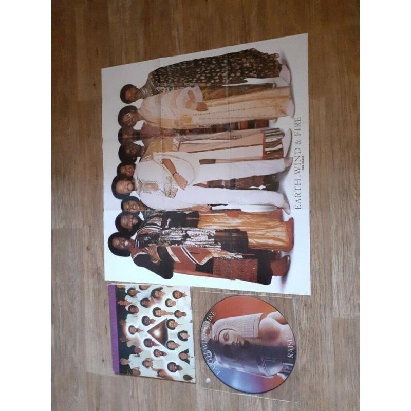 2 x earth wind & fire vinyl picture disc / poster