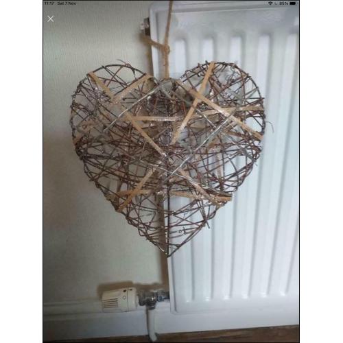 Wicker hearts decoration