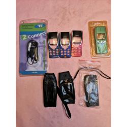 14 Nokia 3310 & 8210 phone covers, 3 leather cases etc.
