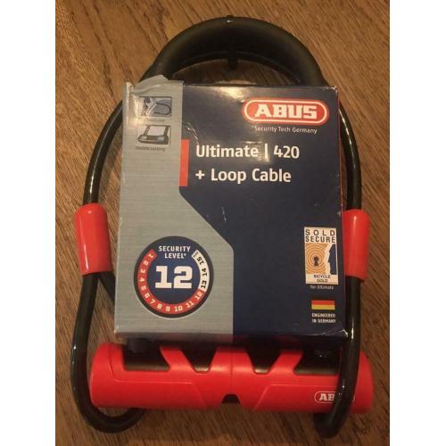 Abus ultimate 420 bike lock + loop cable