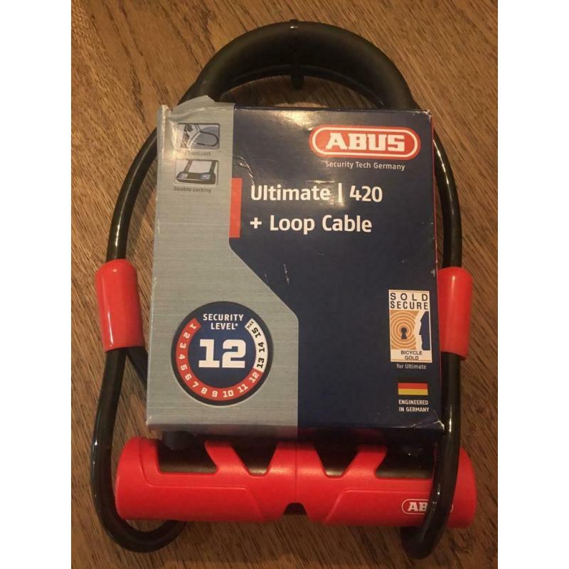 Abus ultimate 420 bike lock + loop cable