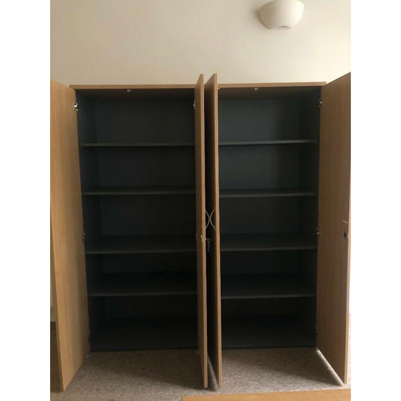 Two Beech Wood Office Cupboards ? Edinburgh Collection ? ?30 each