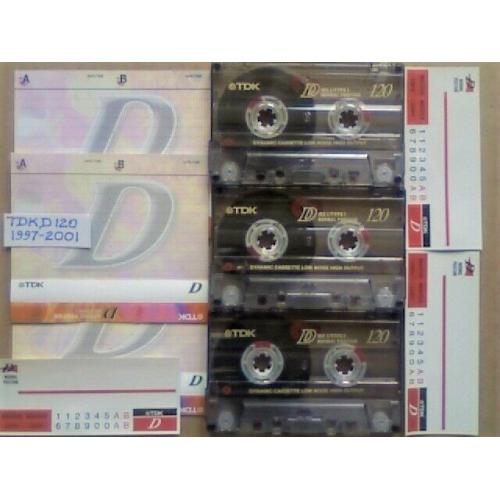 JL CHEAPEST ONLINE 3x TDK D 120 D120 CASSETTE TAPES 1997-2001 W/ CARDS CASES LABELS ALL VGC
